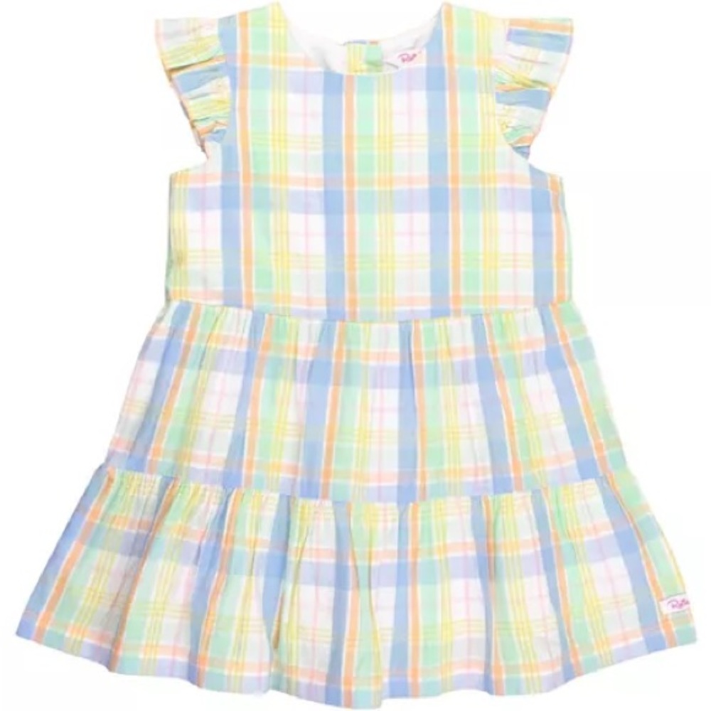 RuffleButts NEW Toddler Girls Flutter Sleeve Tiered Dress